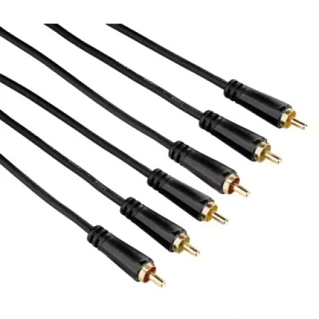 Audio/Video Cable, 3 RCA plugs - 3 RCA plugs, gold-plated, 1.5 m