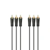 Audio/Video Cable, 3 RCA plugs - 3 RCA plugs, gold-plated, 1.5 m