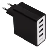 &quot;Auto-Detect&quot; 4-Port USB Charging Adapter for Tablets, 5 V/5.1 A, black