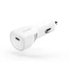 Car Charger, USB Type-C Port, Power Delivery (PD), 3A, 27W, white