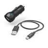 Car Charger with Micro-USB Charging Cable, 12 W, 1.0 m, black