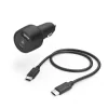 Car Charging Kit, USB-C, USB-A, PD / Qualcommr, 30 W, USB-C Cable, 1 m, bla