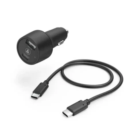 Car Charging Kit, USB-C, USB-A, PD / Qualcommr, 30 W, USB-C Cable, 1 m, bla