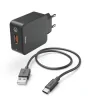 Charger Kit, USB Type-C, QC 3.0, 3 A, black