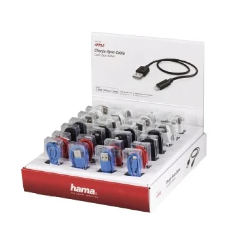 Charging/Data Cable, Lightning, 0.75 m, 28 pcs. in display