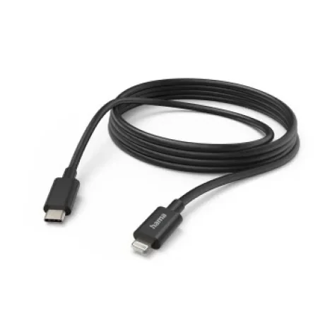 Charging/Data Cable, USB-C - Lightning, 3 m, black
