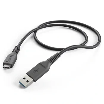 Charging/Data Cable, USB Type-C - USB 3.1 A Plug, 1 m, black