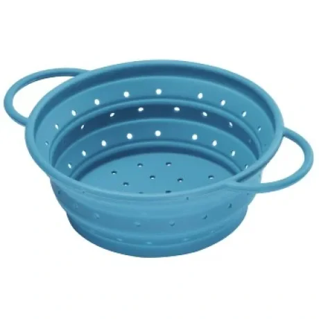 Colander, made of silicone, foldable, 21 cm, blue