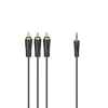 Connecting Cable, 3.5 mm 4-Pin Jack Plug - 3 RCA Plugs, 1.5 m
