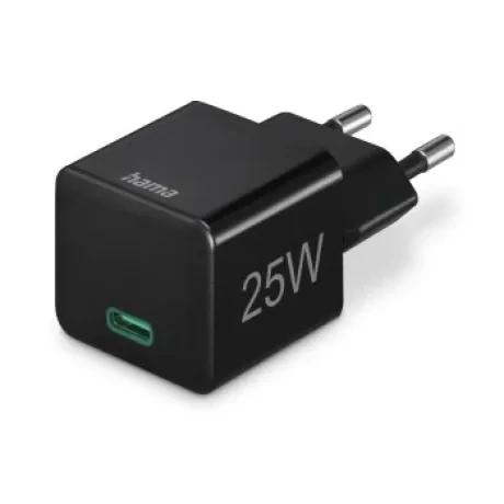 Fast Charger, USB-C, PD/Qualcommr, Mini-Charger, 25 W, black