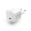 Fast Charger, USB-C, PD/Qualcommr/GaN, Mini-Charger, 30 W, white