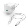 Fast Charger with USB-C Charging Cable, Mini Charger, PD, 25W, 1.5m, white