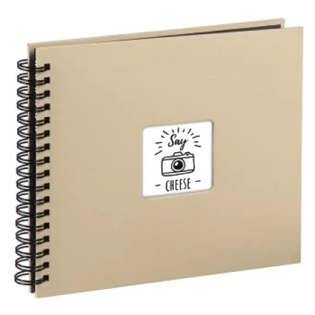 &quot;Fine Art&quot; Spiral Album, 36 x 32 cm, 50 Black Pages, taupe