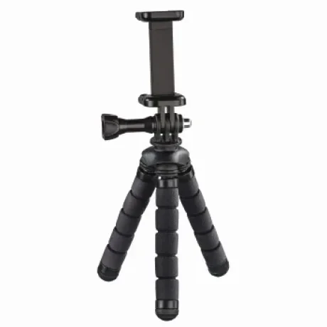 &quot;Flex&quot; Mini-Tripod for Smartphone and GoPro, 14 cm, black