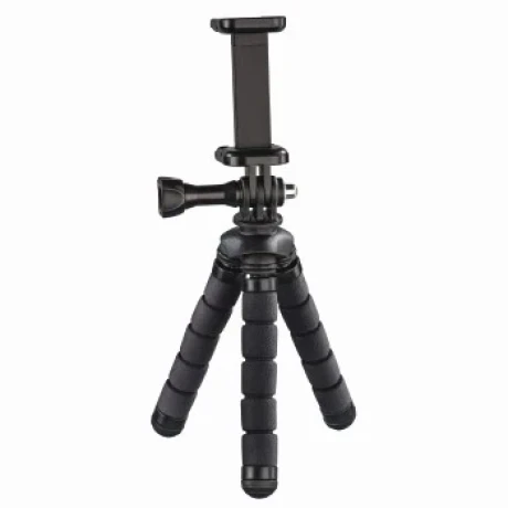 &quot;Flex&quot; Mini-Tripod for Smartphone and GoPro, 14 cm, black