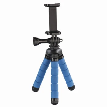 "Flex" Mini-Tripod for Smartphone and GoPro, 14 cm, blue thumb