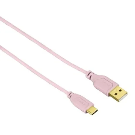 "Flexi-Slim" USB-C Cable, gold-plated, twist-proof, rose, 0.75 m