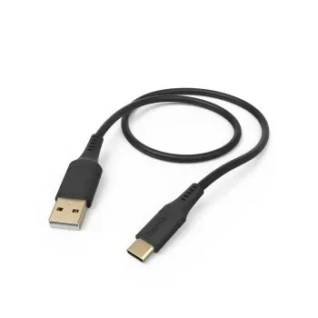&quot;Flexible&quot; Charging Cable, USB-A - USB-C, 1.5 m, Silicone, black