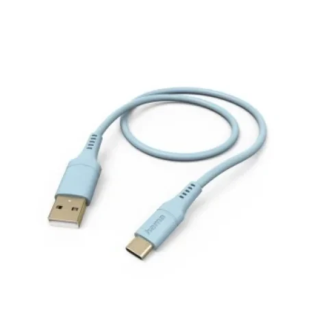 &quot;Flexible&quot; Charging Cable, USB-A - USB-C, 1.5 m, Silicone, blue