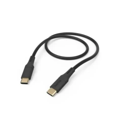 &quot;Flexible&quot; Charging Cable, USB-C - USB-C, 1.5 m, Silicone, black