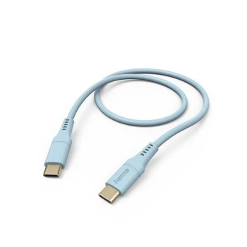 "Flexible" Charging Cable, USB-C - USB-C, 1.5 m, Silicone, blue thumb