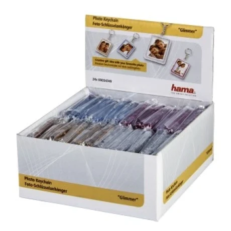 &quot;Glimmer&quot; Photo Keychain, 24 pieces in a display box