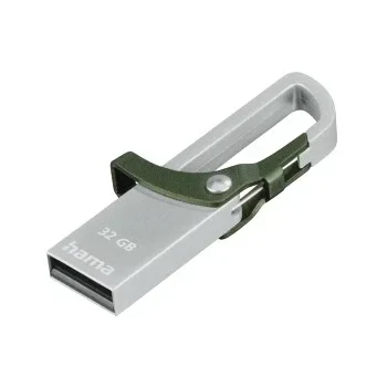 &quot;Hook-Style&quot; USB Flash Drive, USB 2.0, 32 GB, 15 MB/s, green