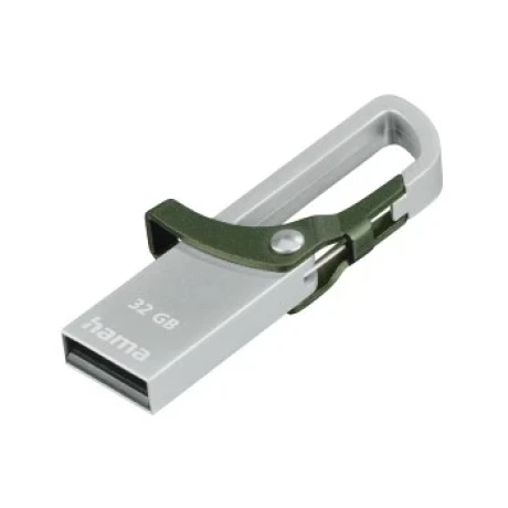 &quot;Hook-Style&quot; USB Flash Drive, USB 2.0, 32 GB, 15 MB/s, green