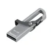 &quot;Hook-Style&quot; USB Flash Drive, USB 2.0, 64 GB, 15 MB/s, grey