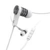&quot;Intense” headphones, in-ear, microphone, flat ribbon cable, white/grey