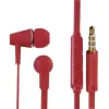 &quot;Joy” headphones, in-ear, microphone, flat ribbon cable, red