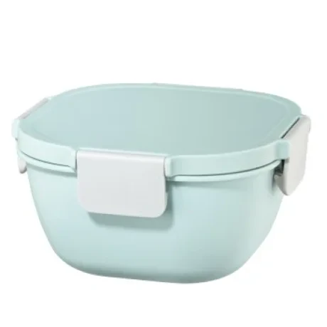Large Lunch Box, for Microwave, with Cutlery, 1700 ml, pastel blue / grey