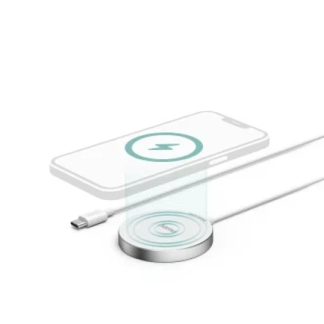&quot;MagCharge FC15&quot; Wireless Charger, 15 W, Wireless for Apple iPhone, white