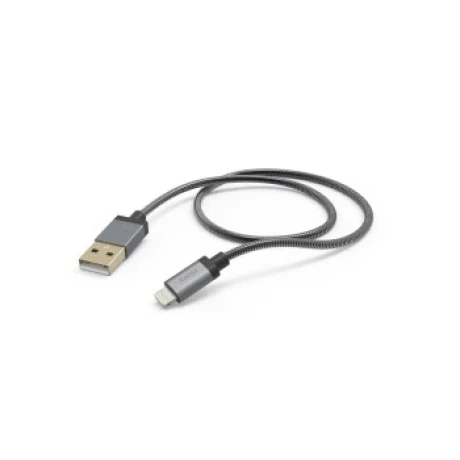 &quot;Metal&quot; Charging Cable, USB-A - Lightning, 1.5 m, Metal Sheath, anthracite