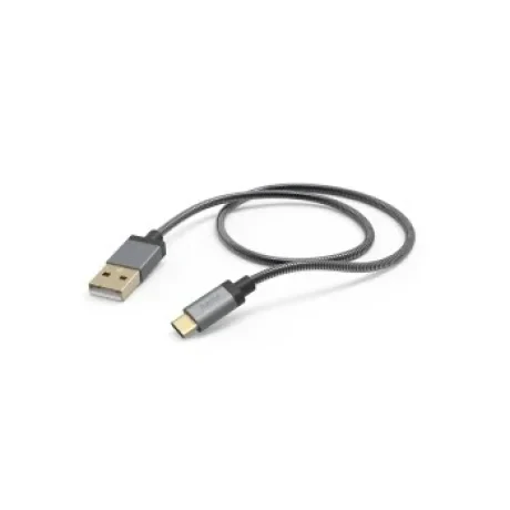 &quot;Metal&quot; Charging Cable, USB-A - USB-C, 1.5 m, Metal Sheath, anthracite