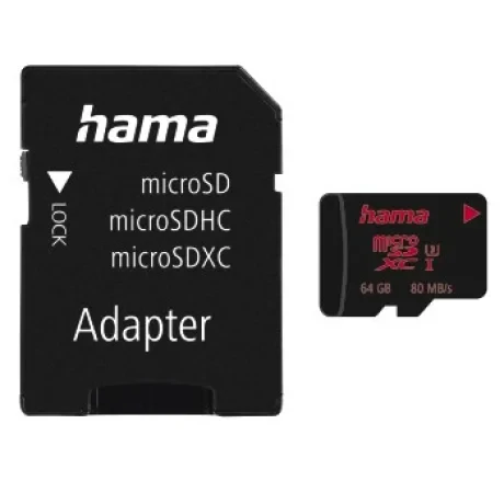 microSDXC 64GB UHS Speed Class 3 UHS-I 80MB/s + Adapter/Photo