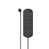 Power Strip, 10-Way, Overvoltage Protection, Two Switches, 2 m, black