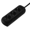 Power Strip, 3-Way, 3 m, black