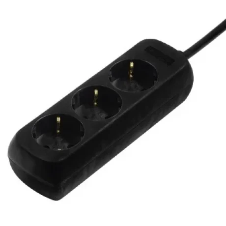 Power Strip, 3-Way, 3 m, black