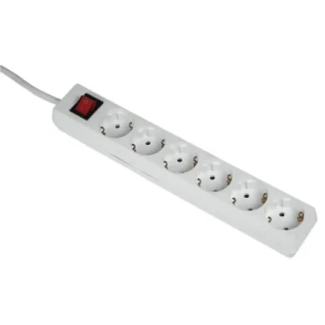 Power Strip, 6-Way, with Switch, 5 m, white
