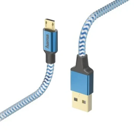 &quot;Reflective&quot; Charging/Data Cable, Micro-USB, 1.5 m, blue