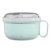 Round Lunch Box, for Microwave, with Cutlery, 1100 ml, pastel blue / grey
