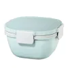 Salad Box To Go, Dressing Container, Topper 3 Compartments, Cutlery, 1.4 l,