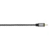 Subwoofer Cable + Adapter, RCA socket/2 RCA plugs, fabric, gold-pl., 3.0 m