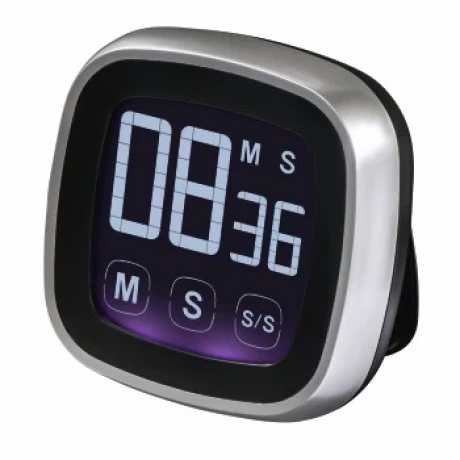 &quot;Touch&quot; Kitchen Timer, Digital, silver/black