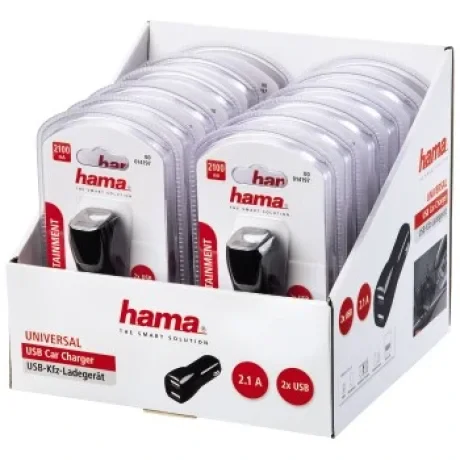 &quot;Universal&quot; USB Car Charger, 2.1A, 12 pieces in a display box