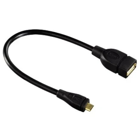 USB 2.0 OTG Adapter Cable, micro plug - A socket, black, 0.15 m