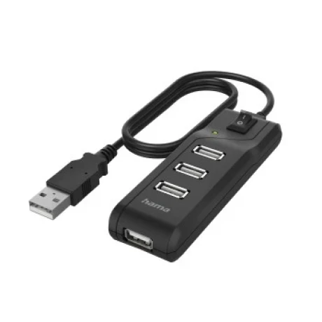 USB Hub, 4 Ports, USB 2.0, 480 Mbit/s, On/Off Switch