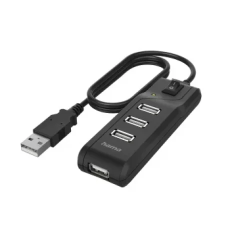 USB Hub, 4 Ports, USB 2.0, 480 Mbit/s, On/Off Switch