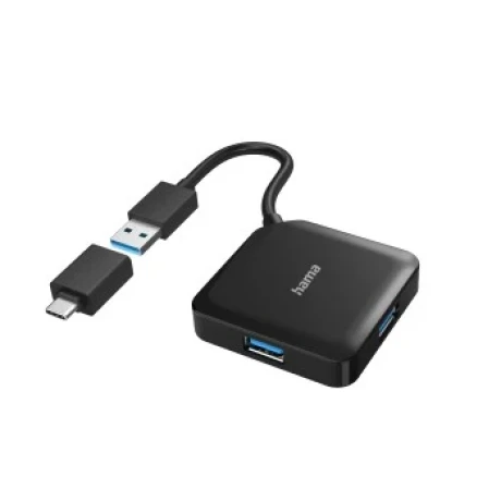 USB Hub, 4 Ports, USB 3.2 Gen 1, 5 Gbit/s, incl. USB-C Adapter